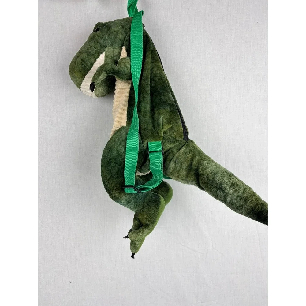 Green T-Rex Alligator Plush Backpack‎ Kids Stuffed Animal Toy Adjustable Straps